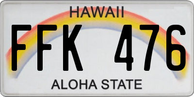 HI license plate FFK476