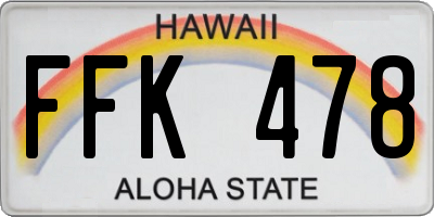 HI license plate FFK478