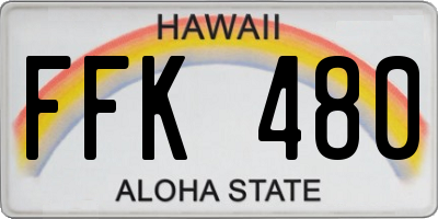HI license plate FFK480