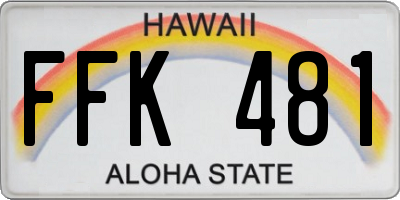 HI license plate FFK481
