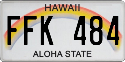 HI license plate FFK484