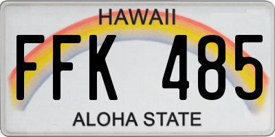 HI license plate FFK485