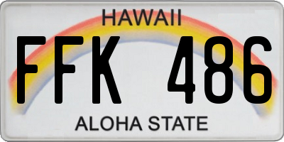 HI license plate FFK486