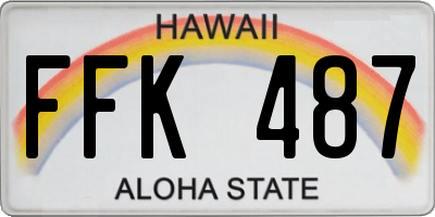 HI license plate FFK487