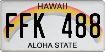 HI license plate FFK488