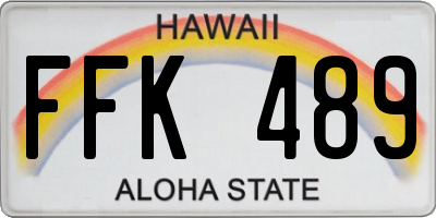 HI license plate FFK489
