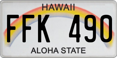 HI license plate FFK490