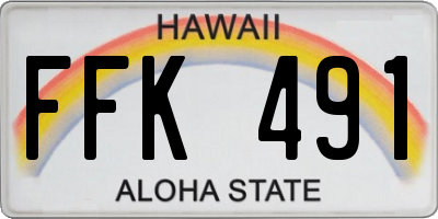 HI license plate FFK491