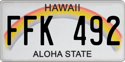 HI license plate FFK492