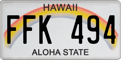 HI license plate FFK494