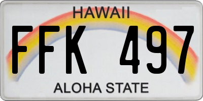 HI license plate FFK497