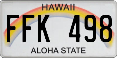 HI license plate FFK498