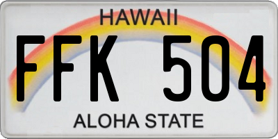 HI license plate FFK504