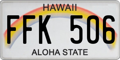 HI license plate FFK506