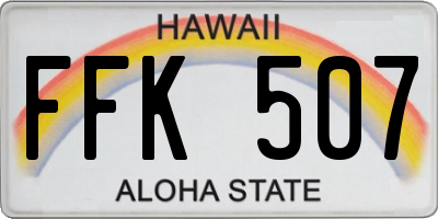 HI license plate FFK507