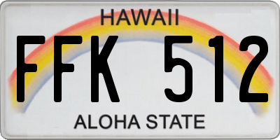 HI license plate FFK512