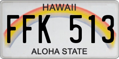 HI license plate FFK513