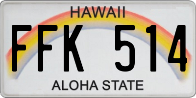 HI license plate FFK514