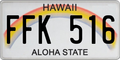 HI license plate FFK516