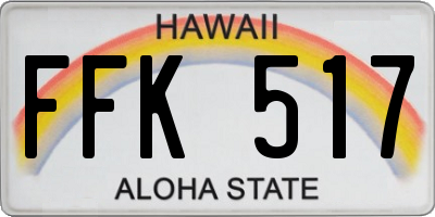 HI license plate FFK517