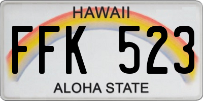 HI license plate FFK523