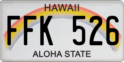HI license plate FFK526