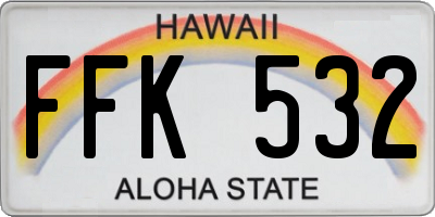HI license plate FFK532
