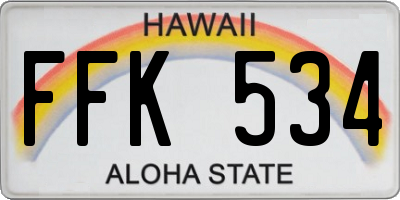 HI license plate FFK534