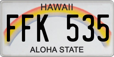 HI license plate FFK535