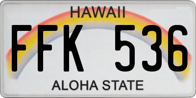 HI license plate FFK536