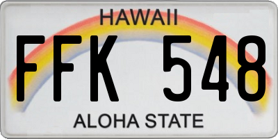 HI license plate FFK548