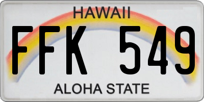 HI license plate FFK549