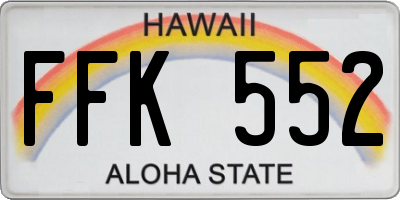 HI license plate FFK552