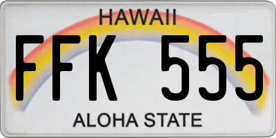 HI license plate FFK555