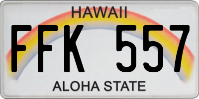 HI license plate FFK557