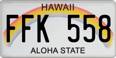HI license plate FFK558