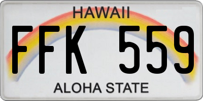 HI license plate FFK559