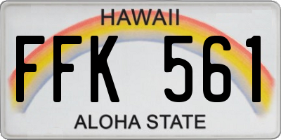 HI license plate FFK561