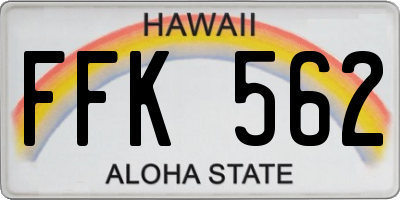 HI license plate FFK562