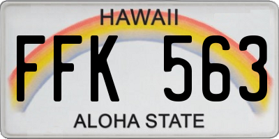 HI license plate FFK563
