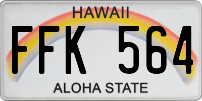 HI license plate FFK564