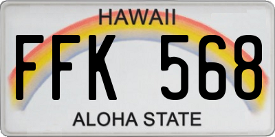HI license plate FFK568