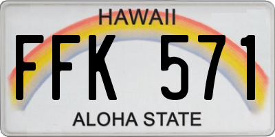 HI license plate FFK571