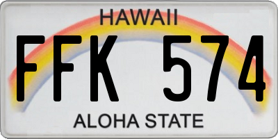 HI license plate FFK574