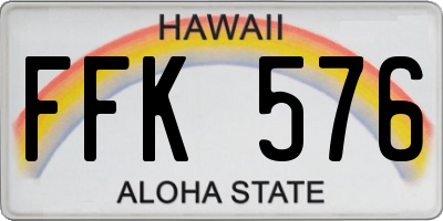 HI license plate FFK576