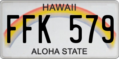 HI license plate FFK579