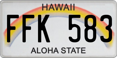 HI license plate FFK583