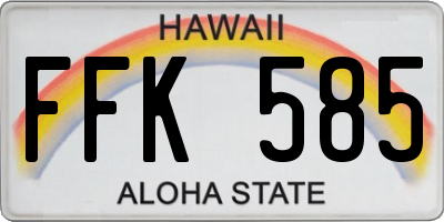 HI license plate FFK585