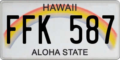 HI license plate FFK587