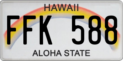 HI license plate FFK588
